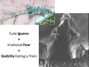 A picture of an Iguana and Godzilla