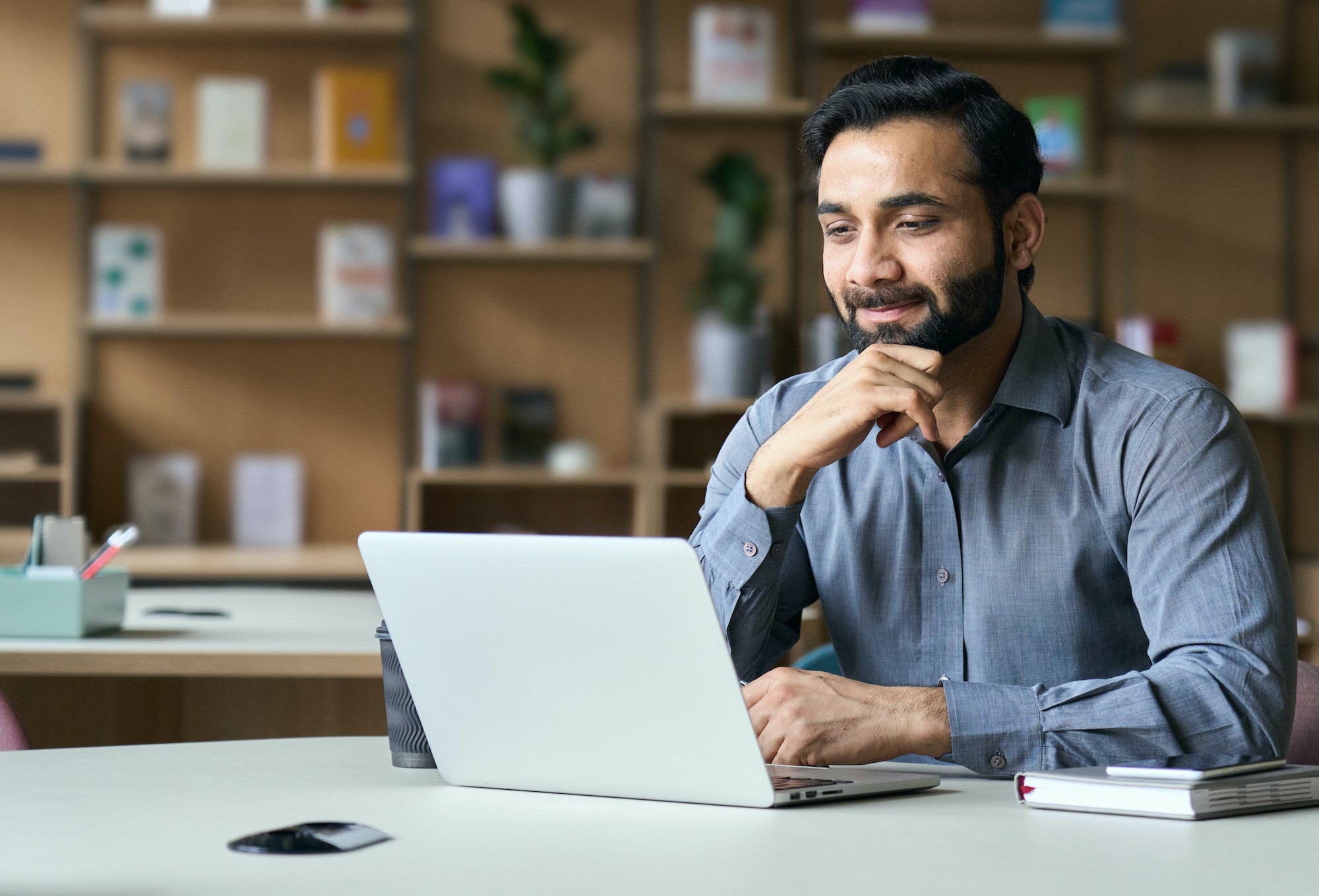 man working on laptop