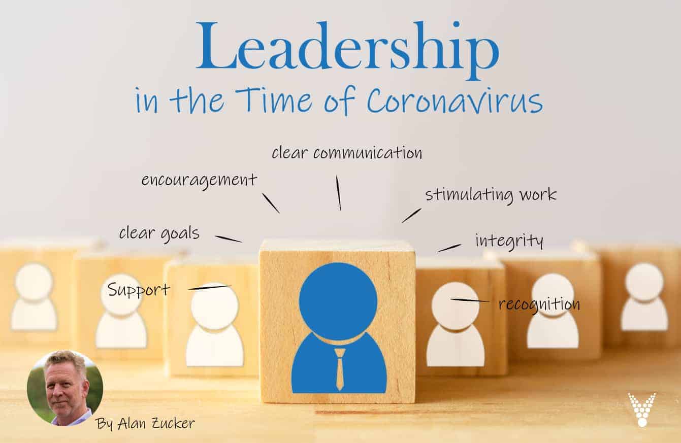 Block people with leader. Leadership in COVID.